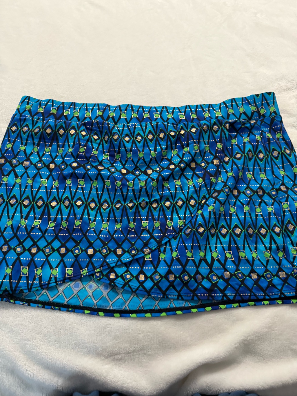 Longitude Sarong Look Swim Skirt Cover Up Size Large E24